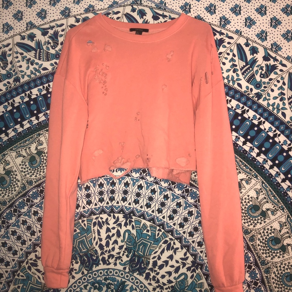 Peach Forever 21 sweater.